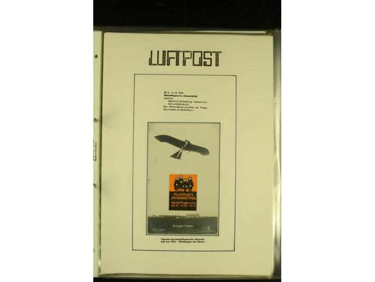 1909/1940 (ca.), umfangreiche Sammlung ab Pionierpost mit vielen verschiedenen Flügen, SST, Sonderkarten, Vignetten (teils lo