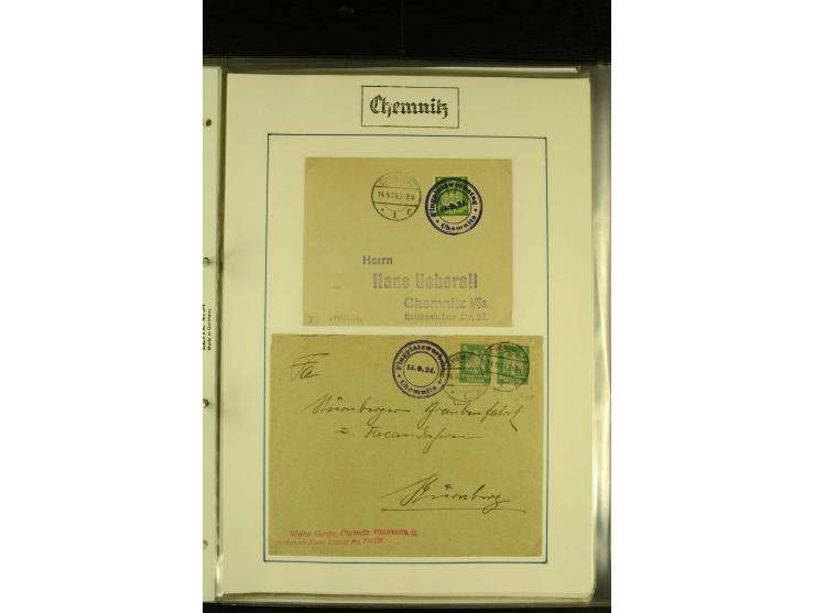 1909/1940 (ca.), umfangreiche Sammlung ab Pionierpost mit vielen verschiedenen Flügen, SST, Sonderkarten, Vignetten (teils lo
