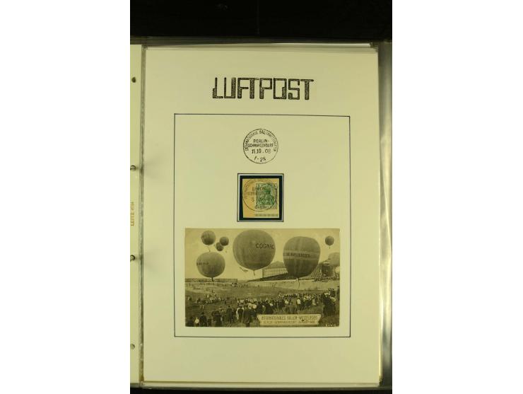 1909/1940 (ca.), umfangreiche Sammlung ab Pionierpost mit vielen verschiedenen Flügen, SST, Sonderkarten, Vignetten (teils lo