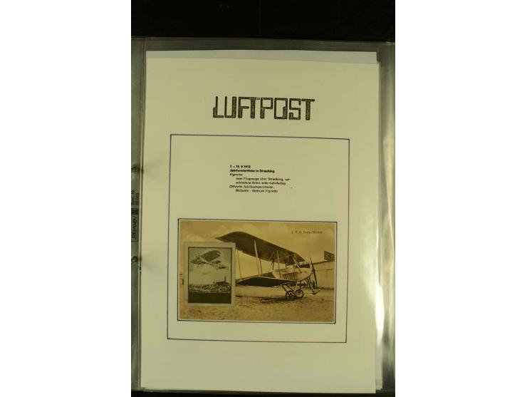 1909/1940 (ca.), umfangreiche Sammlung ab Pionierpost mit vielen verschiedenen Flügen, SST, Sonderkarten, Vignetten (teils lo