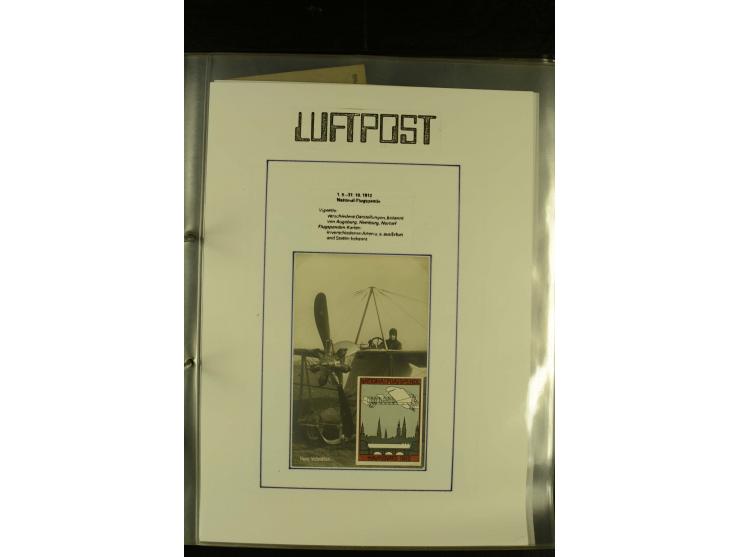 1909/1940 (ca.), umfangreiche Sammlung ab Pionierpost mit vielen verschiedenen Flügen, SST, Sonderkarten, Vignetten (teils lo