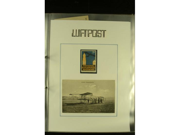 1909/1940 (ca.), umfangreiche Sammlung ab Pionierpost mit vielen verschiedenen Flügen, SST, Sonderkarten, Vignetten (teils lo