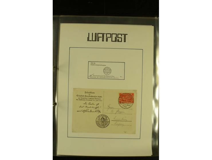1909/1940 (ca.), umfangreiche Sammlung ab Pionierpost mit vielen verschiedenen Flügen, SST, Sonderkarten, Vignetten (teils lo