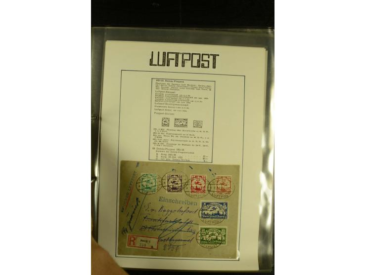 1909/1940 (ca.), umfangreiche Sammlung ab Pionierpost mit vielen verschiedenen Flügen, SST, Sonderkarten, Vignetten (teils lo