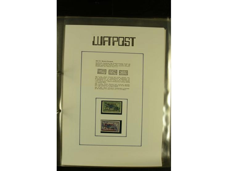 1909/1940 (ca.), umfangreiche Sammlung ab Pionierpost mit vielen verschiedenen Flügen, SST, Sonderkarten, Vignetten (teils lo