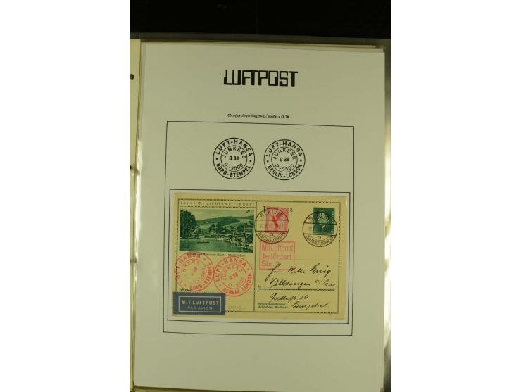 1909/1940 (ca.), umfangreiche Sammlung ab Pionierpost mit vielen verschiedenen Flügen, SST, Sonderkarten, Vignetten (teils lo