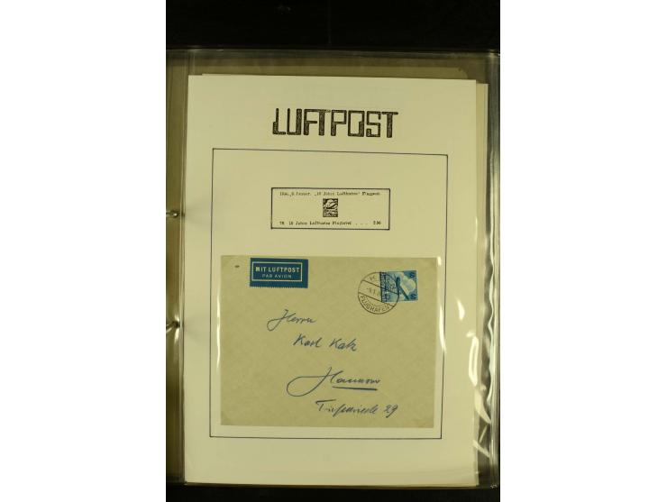 1909/1940 (ca.), umfangreiche Sammlung ab Pionierpost mit vielen verschiedenen Flügen, SST, Sonderkarten, Vignetten (teils lo