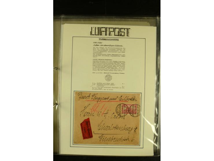 1909/1940 (ca.), umfangreiche Sammlung ab Pionierpost mit vielen verschiedenen Flügen, SST, Sonderkarten, Vignetten (teils lo