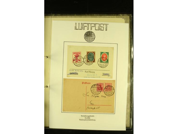 1909/1940 (ca.), umfangreiche Sammlung ab Pionierpost mit vielen verschiedenen Flügen, SST, Sonderkarten, Vignetten (teils lo