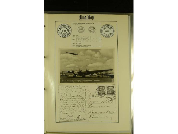 1909/1940 (ca.), umfangreiche Sammlung ab Pionierpost mit vielen verschiedenen Flügen, SST, Sonderkarten, Vignetten (teils lo