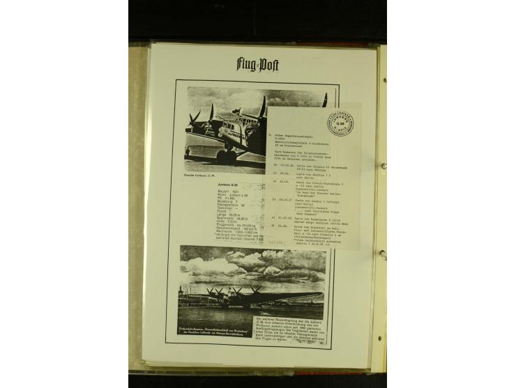 1909/1940 (ca.), umfangreiche Sammlung ab Pionierpost mit vielen verschiedenen Flügen, SST, Sonderkarten, Vignetten (teils lo