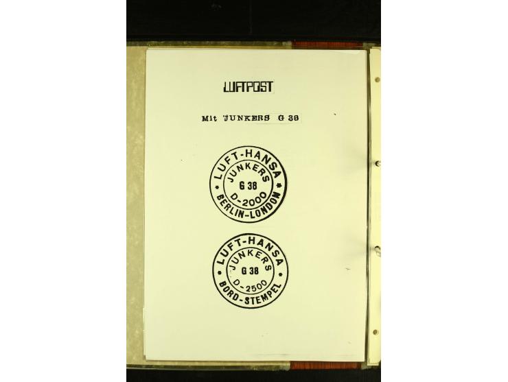 1909/1940 (ca.), umfangreiche Sammlung ab Pionierpost mit vielen verschiedenen Flügen, SST, Sonderkarten, Vignetten (teils lo