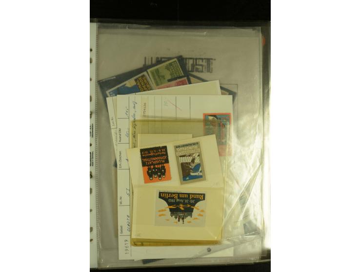 1909/1940 (ca.), umfangreiche Sammlung ab Pionierpost mit vielen verschiedenen Flügen, SST, Sonderkarten, Vignetten (teils lo
