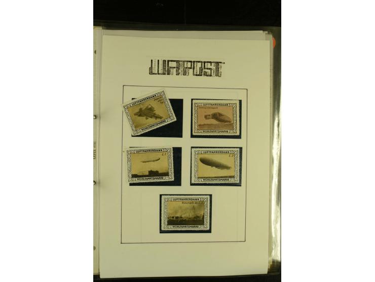 1909/1940 (ca.), umfangreiche Sammlung ab Pionierpost mit vielen verschiedenen Flügen, SST, Sonderkarten, Vignetten (teils lo