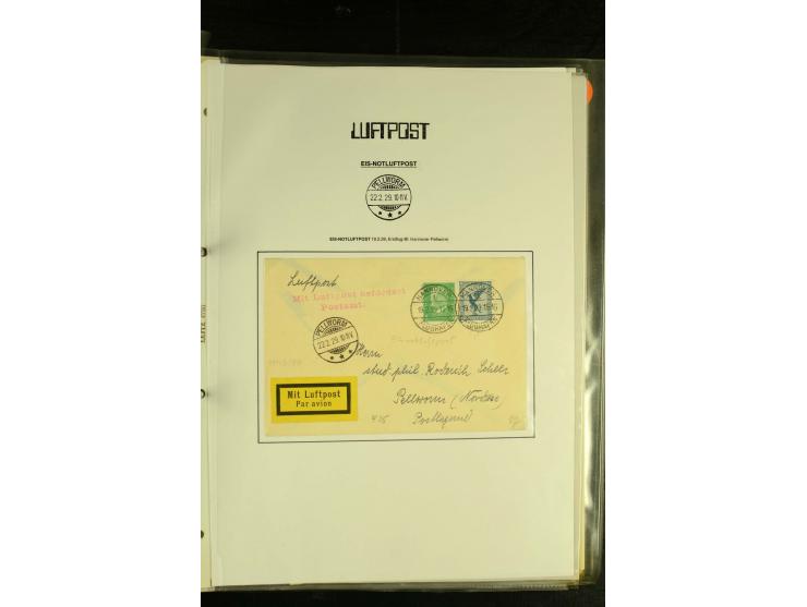 1909/1940 (ca.), umfangreiche Sammlung ab Pionierpost mit vielen verschiedenen Flügen, SST, Sonderkarten, Vignetten (teils lo