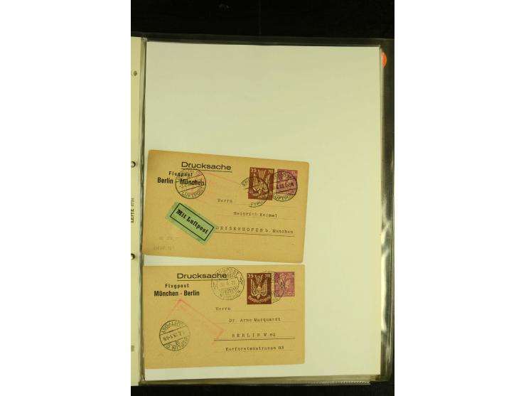 1909/1940 (ca.), umfangreiche Sammlung ab Pionierpost mit vielen verschiedenen Flügen, SST, Sonderkarten, Vignetten (teils lo