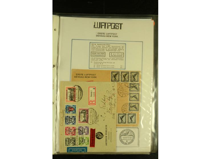 1909/1940 (ca.), umfangreiche Sammlung ab Pionierpost mit vielen verschiedenen Flügen, SST, Sonderkarten, Vignetten (teils lo