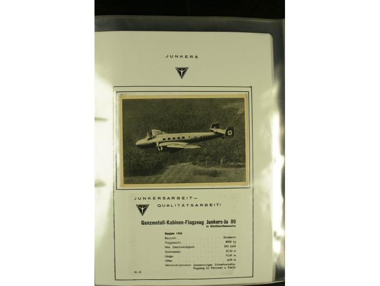 1909/1940 (ca.), Sammlung "Junkers-Werke" mit ca. 45 meist ungebrauchten Ansichts- und Werbekarten mit vielen verschiedenen A