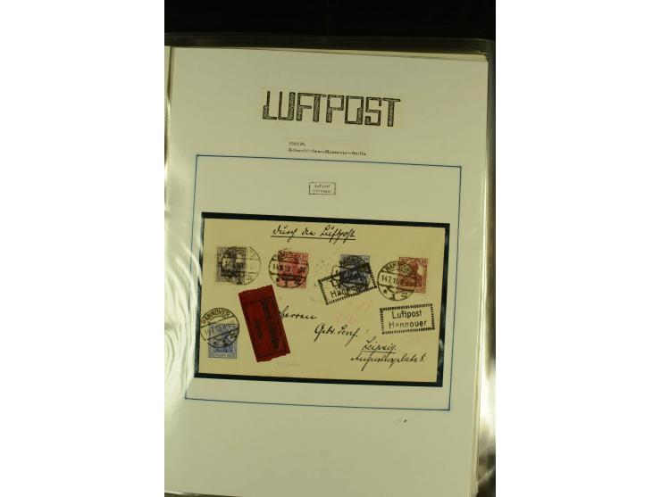 1912/1940 (ca.), interessante Sammlung "Berliner Flughäfen" mit entsprechenden Aufgabe-Stempeln, Flugpostbelegen von und nach