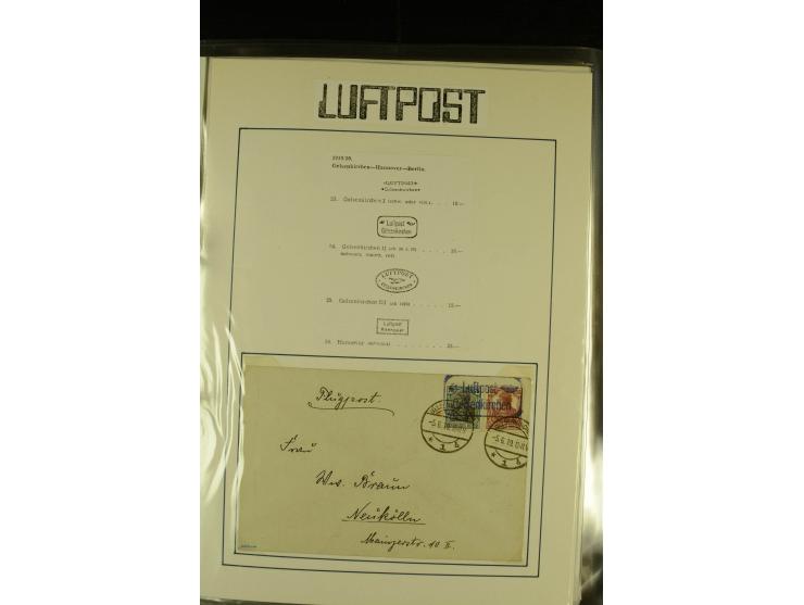 1912/1940 (ca.), interessante Sammlung "Berliner Flughäfen" mit entsprechenden Aufgabe-Stempeln, Flugpostbelegen von und nach