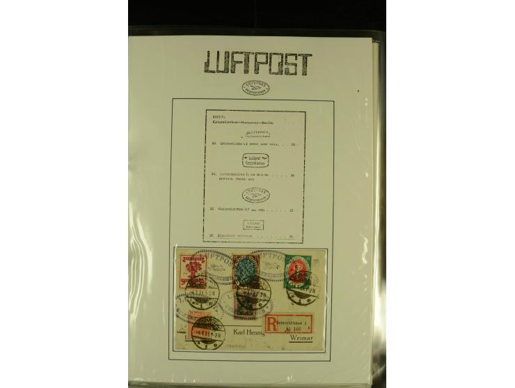 1912/1940 (ca.), interessante Sammlung "Berliner Flughäfen" mit entsprechenden Aufgabe-Stempeln, Flugpostbelegen von und nach