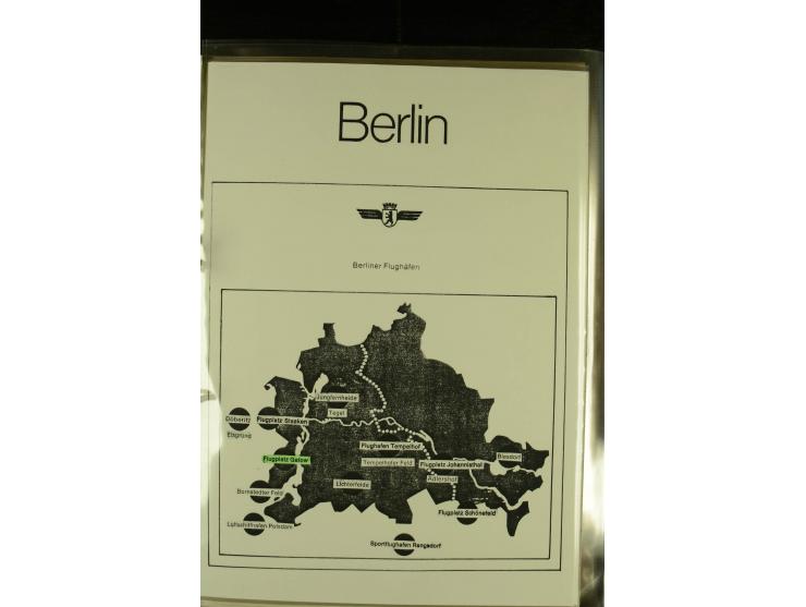1912/1940 (ca.), interessante Sammlung "Berliner Flughäfen" mit entsprechenden Aufgabe-Stempeln, Flugpostbelegen von und nach