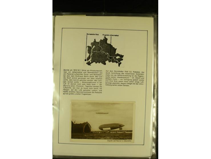 1912/1940 (ca.), interessante Sammlung "Berliner Flughäfen" mit entsprechenden Aufgabe-Stempeln, Flugpostbelegen von und nach