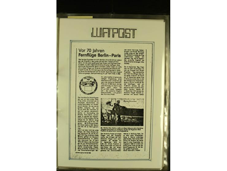 1912/1940 (ca.), interessante Sammlung "Berliner Flughäfen" mit entsprechenden Aufgabe-Stempeln, Flugpostbelegen von und nach