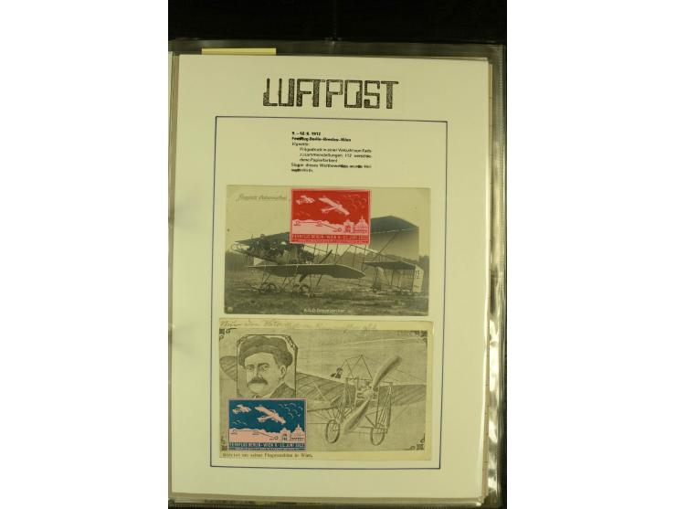1912/1940 (ca.), interessante Sammlung "Berliner Flughäfen" mit entsprechenden Aufgabe-Stempeln, Flugpostbelegen von und nach