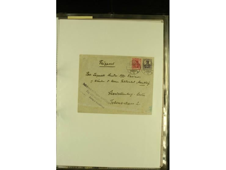 1912/1940 (ca.), interessante Sammlung "Berliner Flughäfen" mit entsprechenden Aufgabe-Stempeln, Flugpostbelegen von und nach