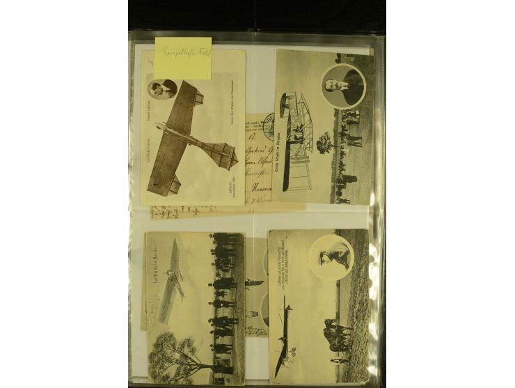 1912/1940 (ca.), interessante Sammlung "Berliner Flughäfen" mit entsprechenden Aufgabe-Stempeln, Flugpostbelegen von und nach