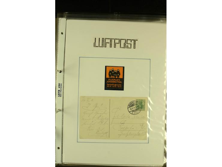 1912/1940 (ca.), interessante Sammlung "Berliner Flughäfen" mit entsprechenden Aufgabe-Stempeln, Flugpostbelegen von und nach