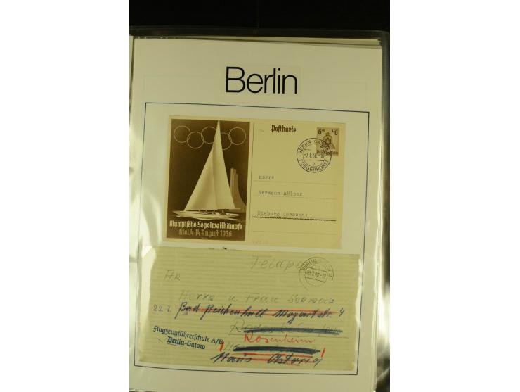 1912/1940 (ca.), interessante Sammlung "Berliner Flughäfen" mit entsprechenden Aufgabe-Stempeln, Flugpostbelegen von und nach