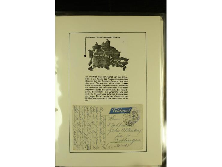 1912/1940 (ca.), interessante Sammlung "Berliner Flughäfen" mit entsprechenden Aufgabe-Stempeln, Flugpostbelegen von und nach