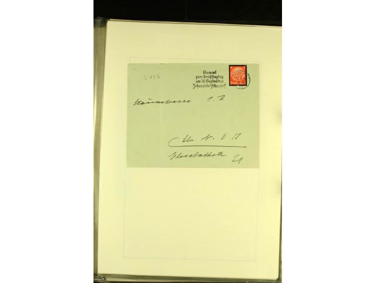 1912/1940 (ca.), interessante Sammlung "Berliner Flughäfen" mit entsprechenden Aufgabe-Stempeln, Flugpostbelegen von und nach