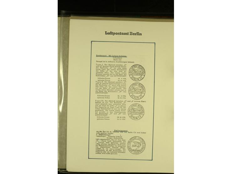 1912/1940 (ca.), interessante Sammlung "Berliner Flughäfen" mit entsprechenden Aufgabe-Stempeln, Flugpostbelegen von und nach