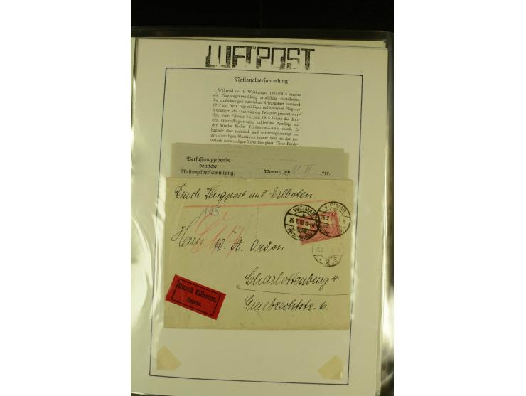 1912/1940 (ca.), interessante Sammlung "Berliner Flughäfen" mit entsprechenden Aufgabe-Stempeln, Flugpostbelegen von und nach