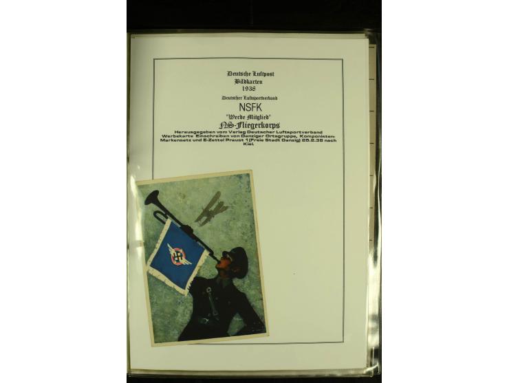 1926/1942, hochwertige Sammlung mit ca. 30 "Bildwerbekarten" der Fluggesellschaften "Condor" und "Lufthansa" sowie des NSFK, 