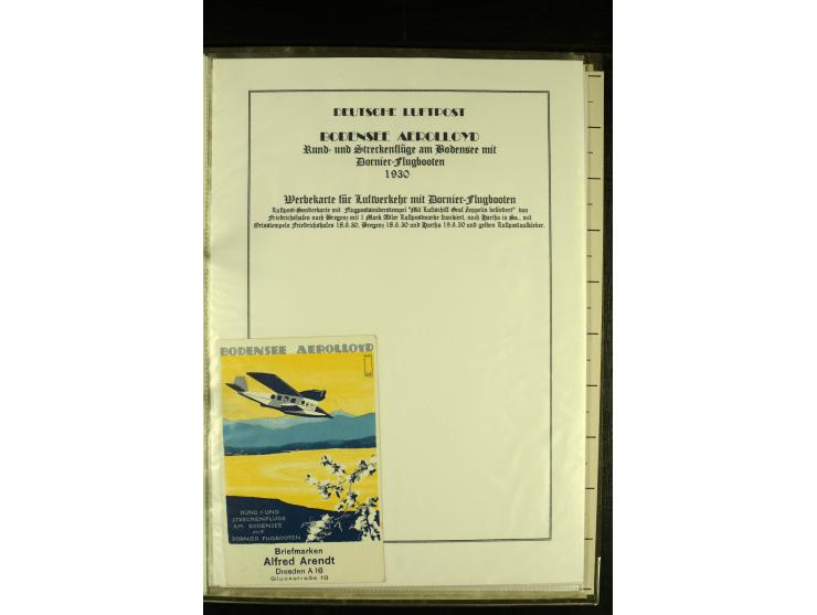 1926/1942, hochwertige Sammlung mit ca. 30 "Bildwerbekarten" der Fluggesellschaften "Condor" und "Lufthansa" sowie des NSFK, 