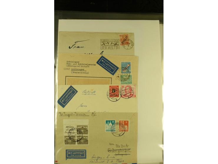 1948/1977, Sammlung moderne Luftpost mit Bedarfspost Bund/Berlin, Ballonpost, Bundes-Luftwaffe, Raketenpost und Concorde-Sond
