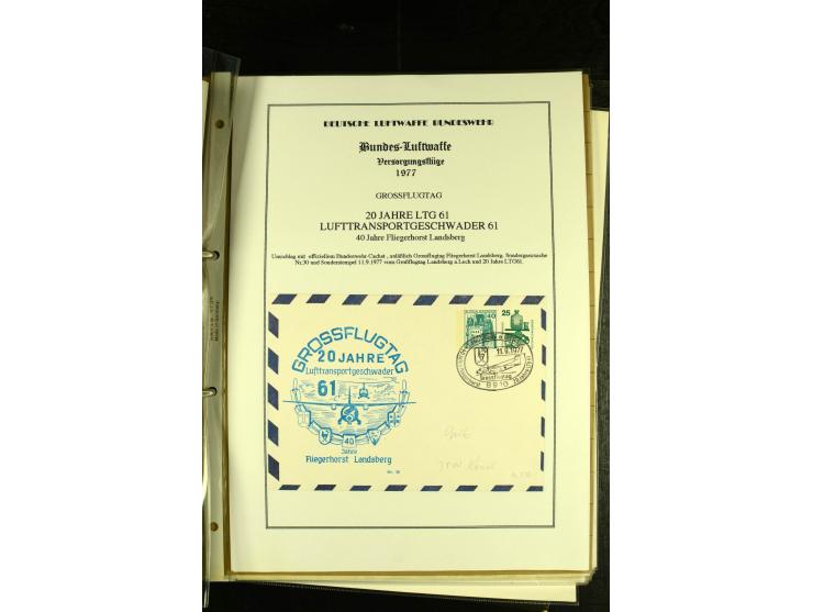1948/1977, Sammlung moderne Luftpost mit Bedarfspost Bund/Berlin, Ballonpost, Bundes-Luftwaffe, Raketenpost und Concorde-Sond