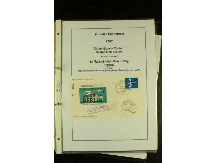 1948/1977, Sammlung moderne Luftpost mit Bedarfspost Bund/Berlin, Ballonpost, Bundes-Luftwaffe, Raketenpost und Concorde-Sond