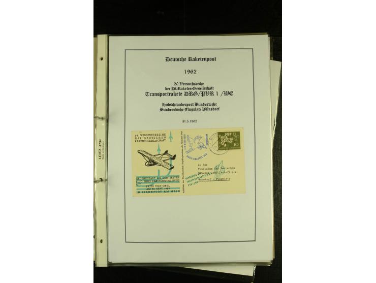 1948/1977, Sammlung moderne Luftpost mit Bedarfspost Bund/Berlin, Ballonpost, Bundes-Luftwaffe, Raketenpost und Concorde-Sond