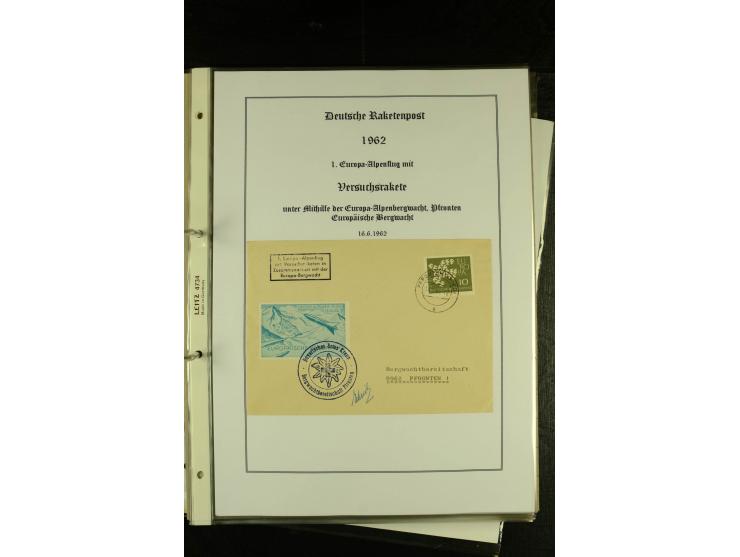1948/1977, Sammlung moderne Luftpost mit Bedarfspost Bund/Berlin, Ballonpost, Bundes-Luftwaffe, Raketenpost und Concorde-Sond
