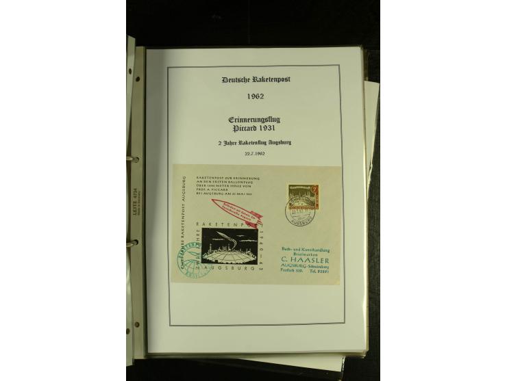 1948/1977, Sammlung moderne Luftpost mit Bedarfspost Bund/Berlin, Ballonpost, Bundes-Luftwaffe, Raketenpost und Concorde-Sond