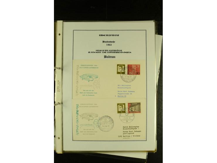 1948/1977, Sammlung moderne Luftpost mit Bedarfspost Bund/Berlin, Ballonpost, Bundes-Luftwaffe, Raketenpost und Concorde-Sond