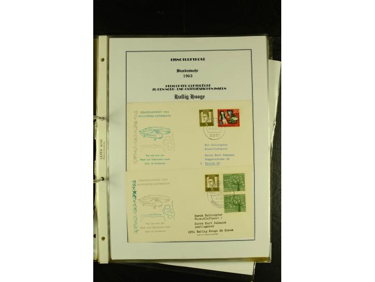 1948/1977, Sammlung moderne Luftpost mit Bedarfspost Bund/Berlin, Ballonpost, Bundes-Luftwaffe, Raketenpost und Concorde-Sond