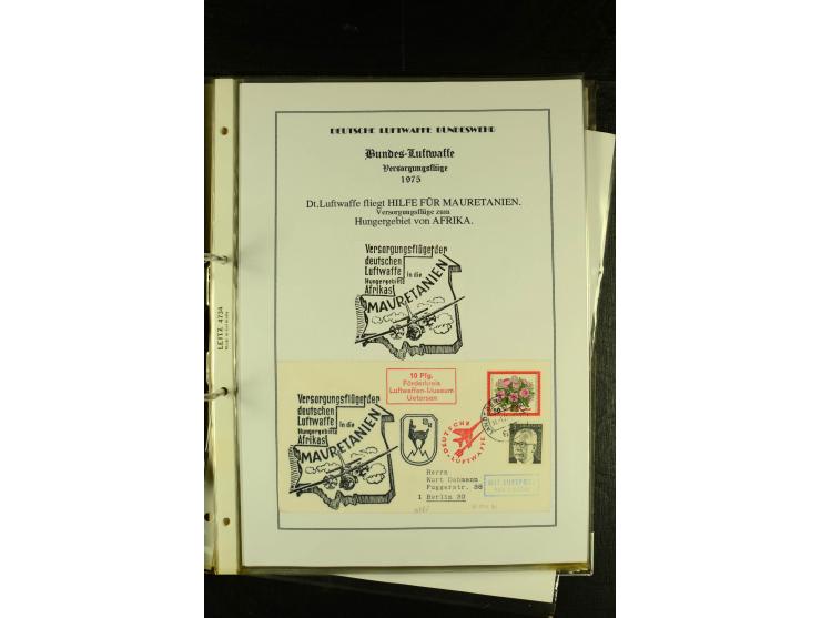 1948/1977, Sammlung moderne Luftpost mit Bedarfspost Bund/Berlin, Ballonpost, Bundes-Luftwaffe, Raketenpost und Concorde-Sond