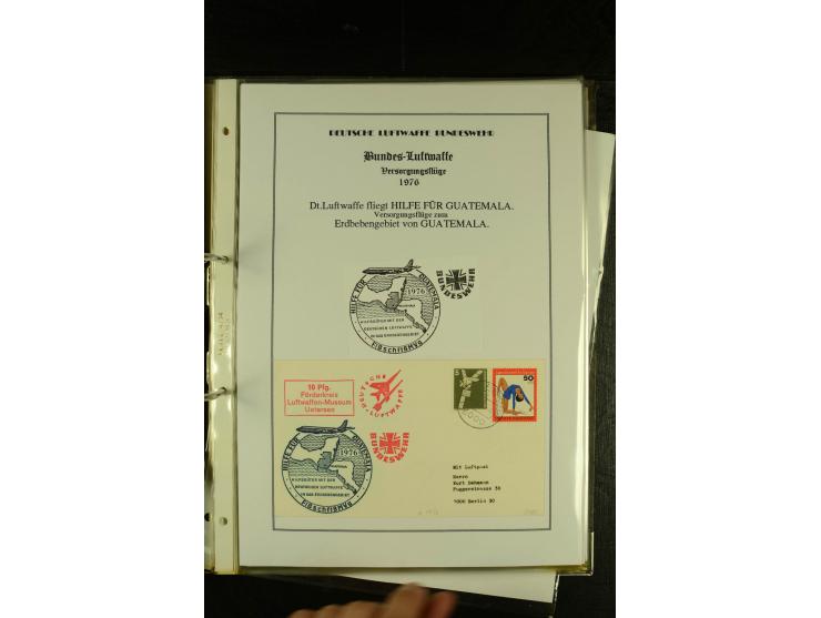 1948/1977, Sammlung moderne Luftpost mit Bedarfspost Bund/Berlin, Ballonpost, Bundes-Luftwaffe, Raketenpost und Concorde-Sond