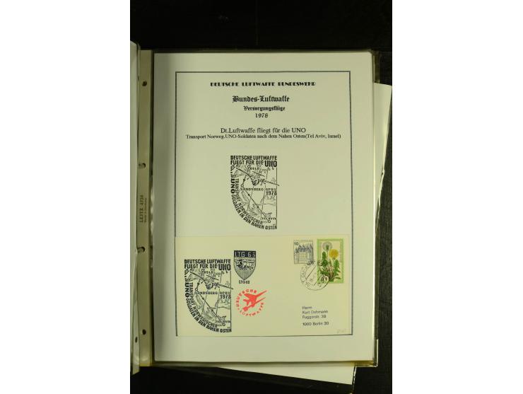 1948/1977, Sammlung moderne Luftpost mit Bedarfspost Bund/Berlin, Ballonpost, Bundes-Luftwaffe, Raketenpost und Concorde-Sond